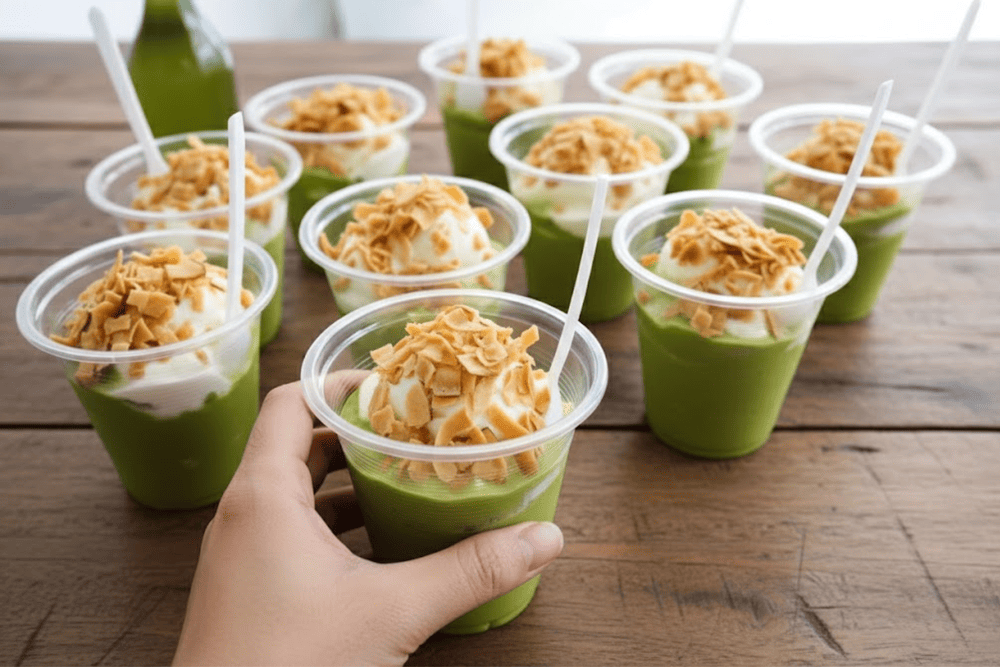 Ly kem bơ béo ngậy với màu xanh mát rượi thu hút khách du lịch